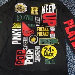 Black Crewneck Sweatshirt Bruno Mars 24K Magic World Tour